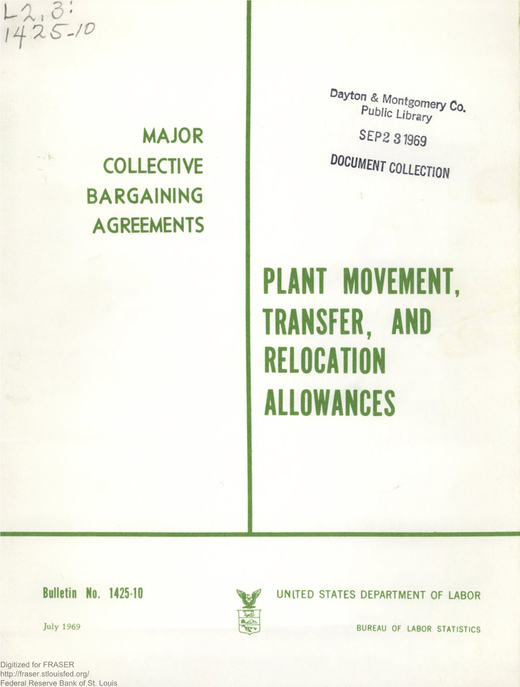 Plant Movement, Transfer, and Relocation Allowances