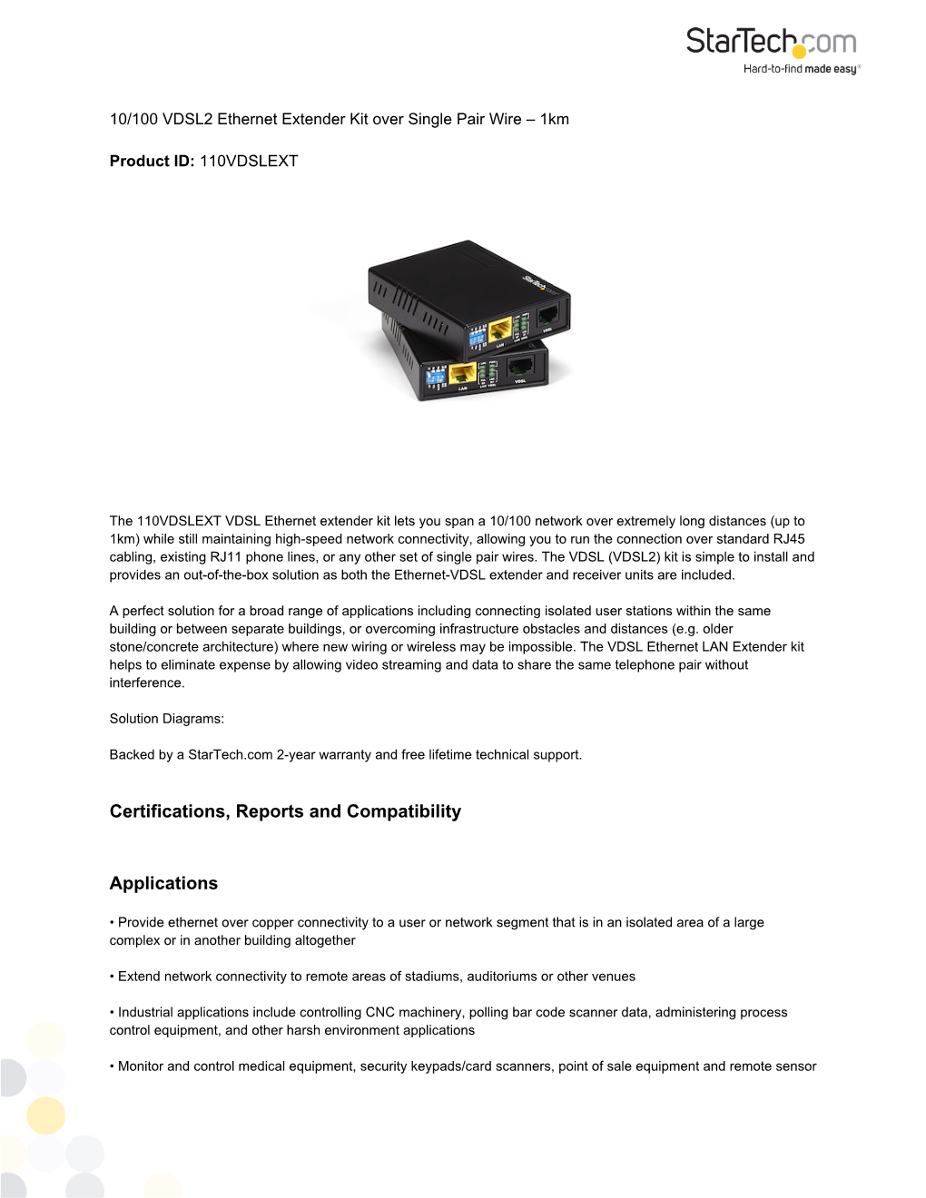 VDSL2 Ethernet Extender Kit Over UTP | Ethernet Extenders
