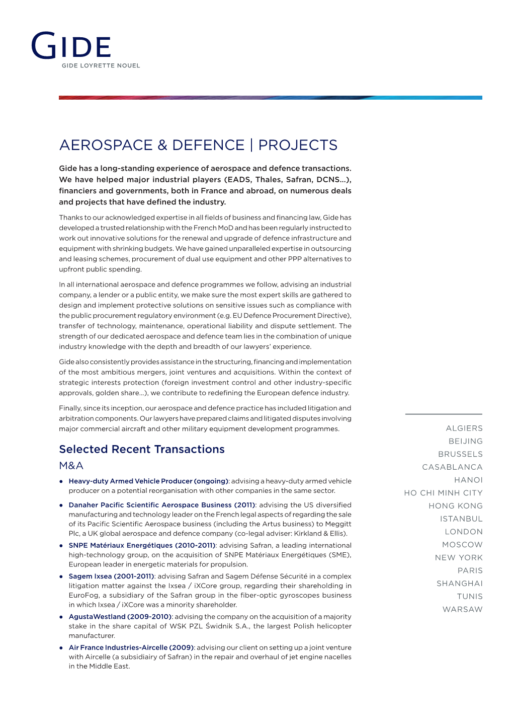 Aerospace & Defence | Projects