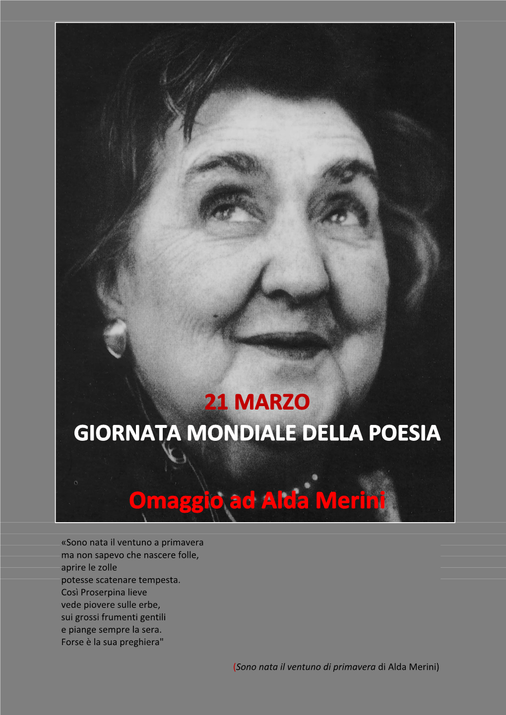 Omaggio Ad Alda Merini