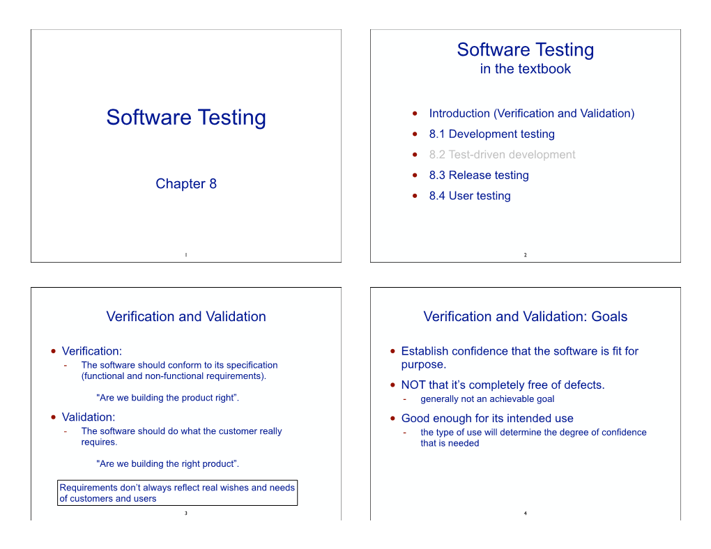 Software Testing in the Textbook