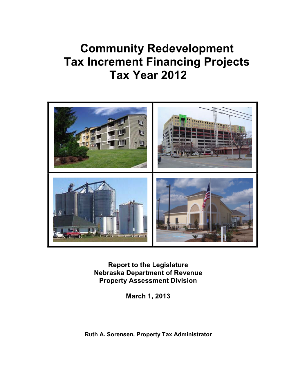 Community Redevelopment Tax Increment Financing Projects Tax Year 2012