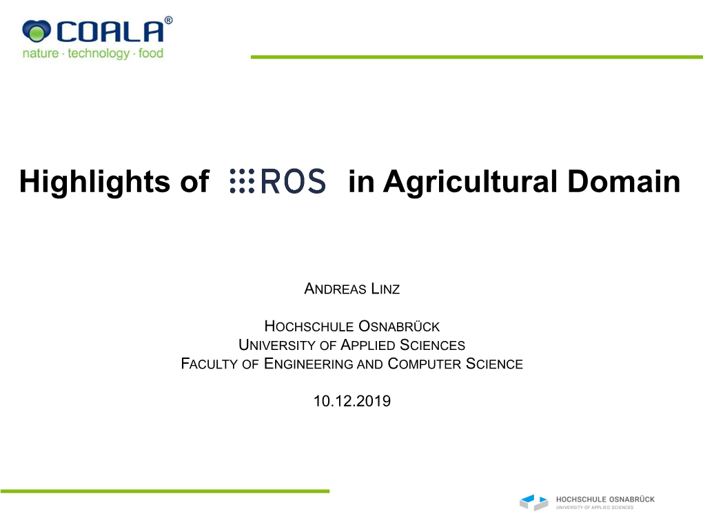 Highlights of in Agricultural Domain