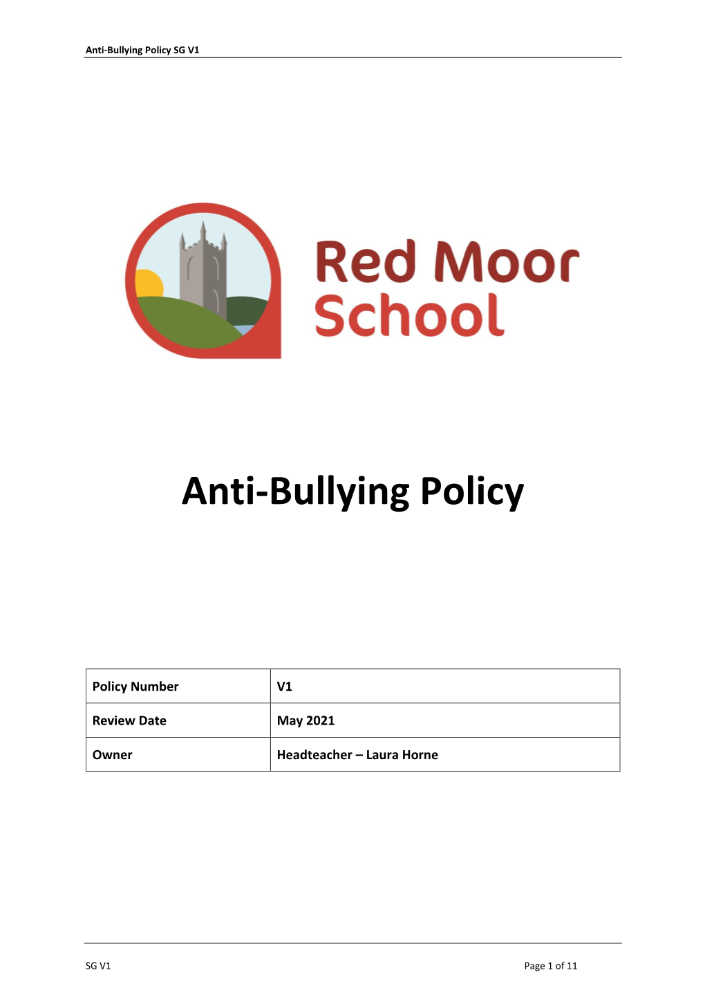 Bullying Policy SG V1