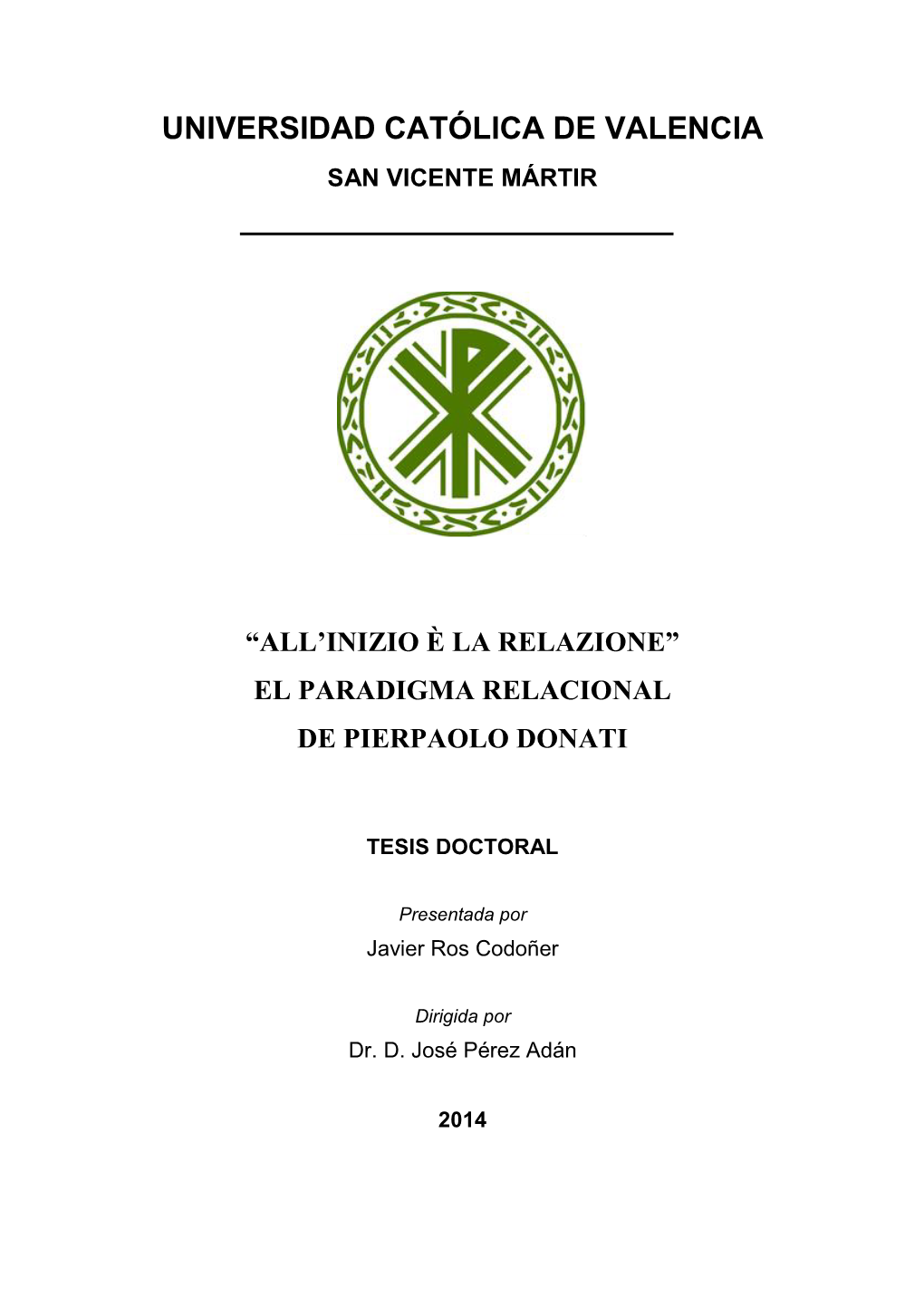 El Paradigma Relacional De Pierpaolo Donati