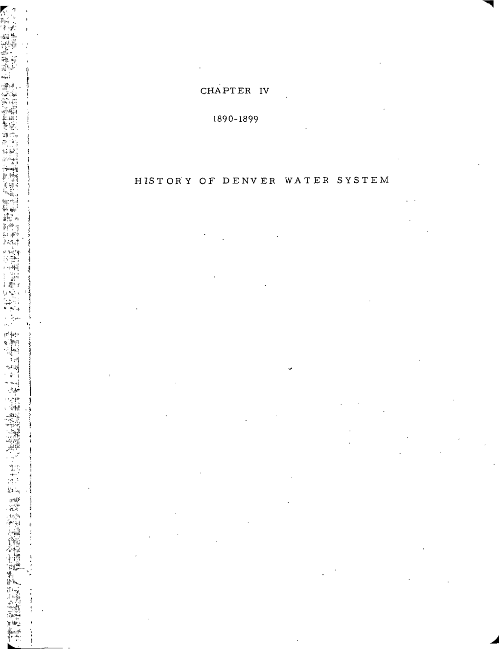 Chapter Iv 1890-1899 History of Denver Water System