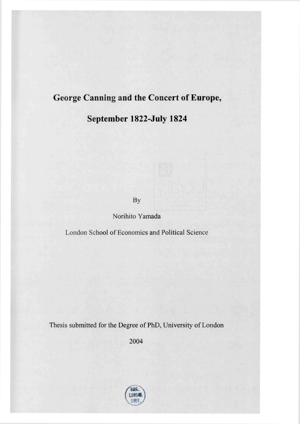 George Canning and the Concert of Europe