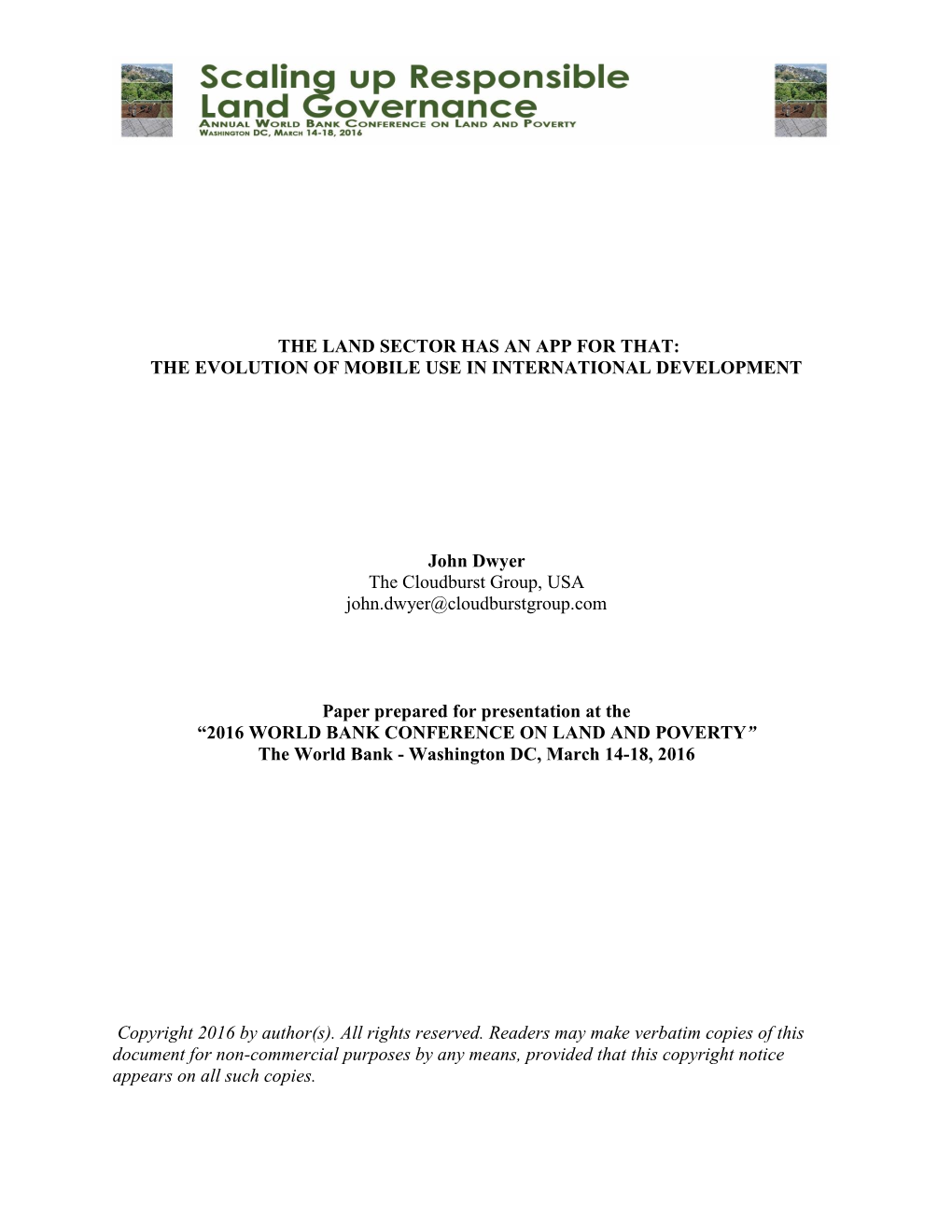 The Land Sector Has an App for That: the Evolution of Mobile Use in International Development