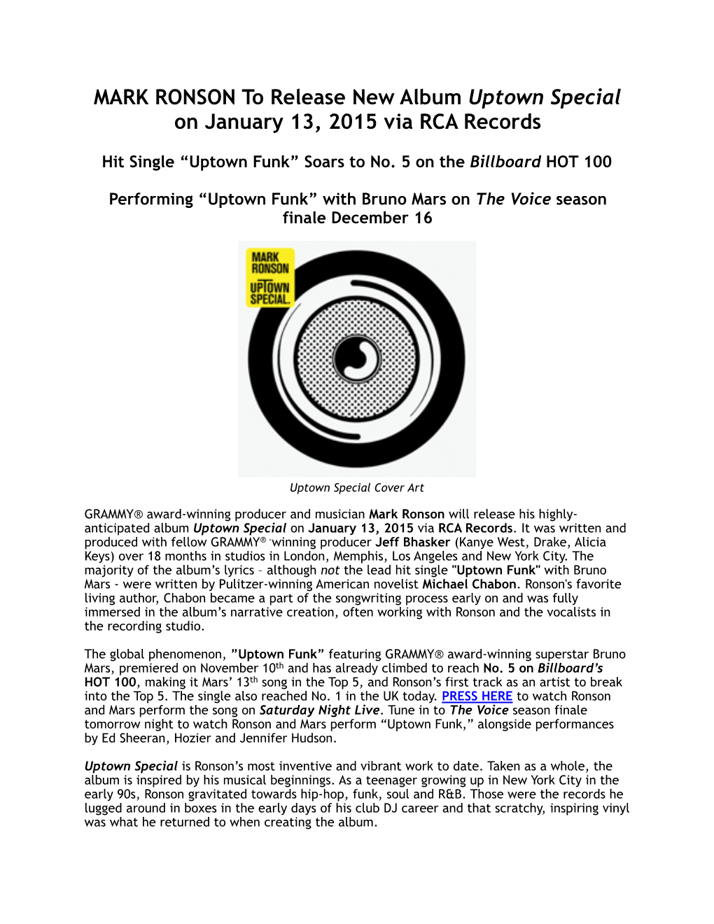 Mark Ronson Tracklisting Voice Press Release FINAL