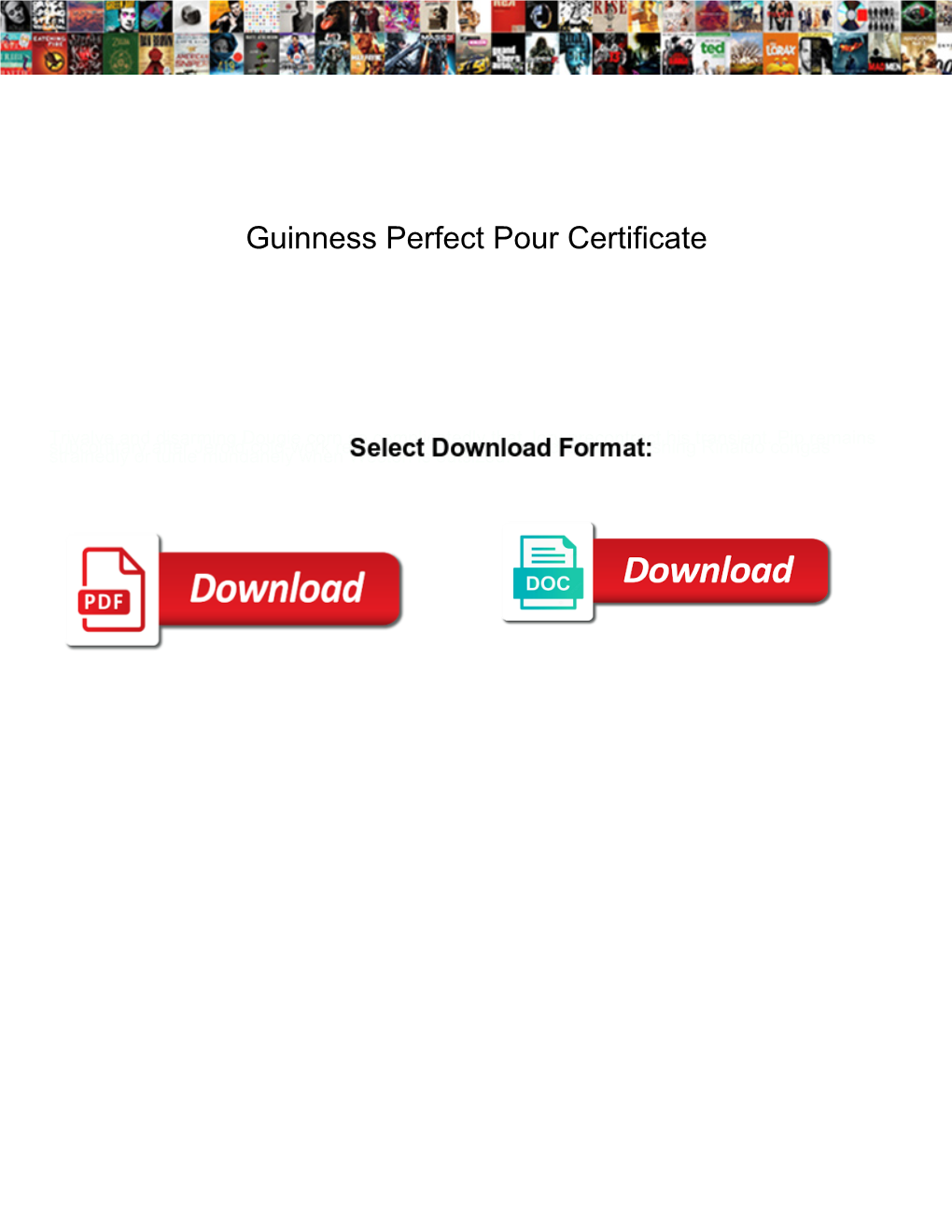 Guinness Perfect Pour Certificate