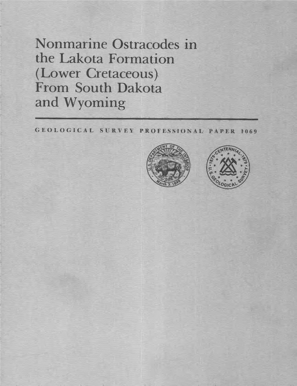 Nonmarine Ostracodes in the Lakota Formation (Lower Cretaceous) from South Dakota and Wyoming