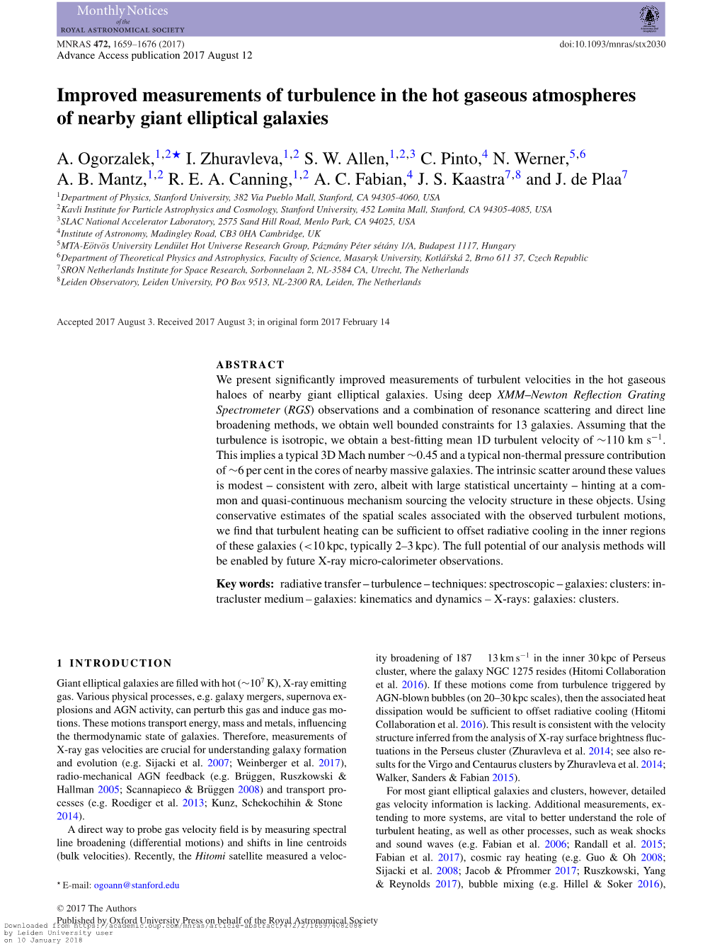 Improved Measurements of Turbulence in the Hot Gaseous Atmospheres of Nearby Giant Elliptical Galaxies