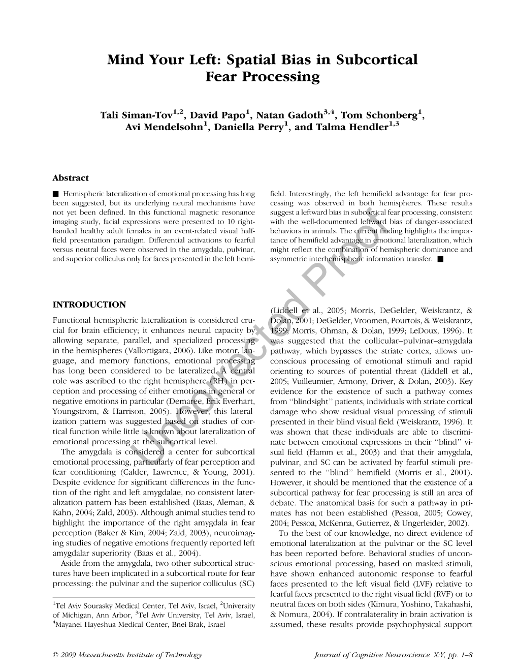 Mind Your Left: Spatial Bias in Subcortical Fear Processing