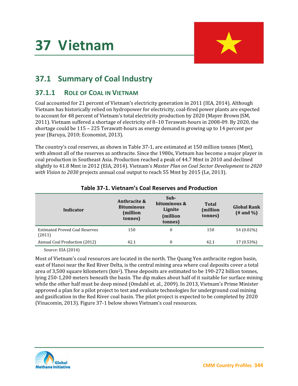 Coal Mine Methane Country Profiles, Chapter 37, June 2015