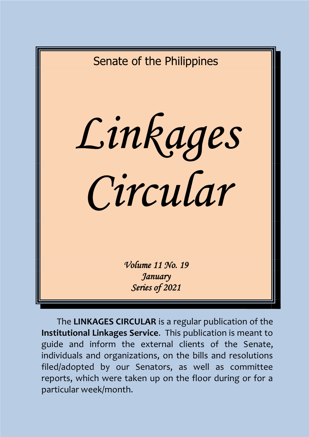 Linkages Circular Vol. 11 No. 19