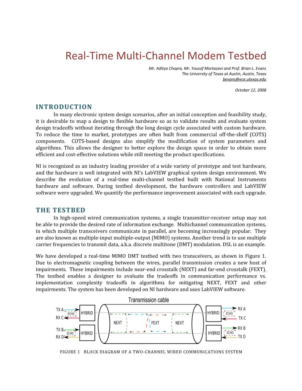 Real-Time Multi-Channel DSL Modem Testbed