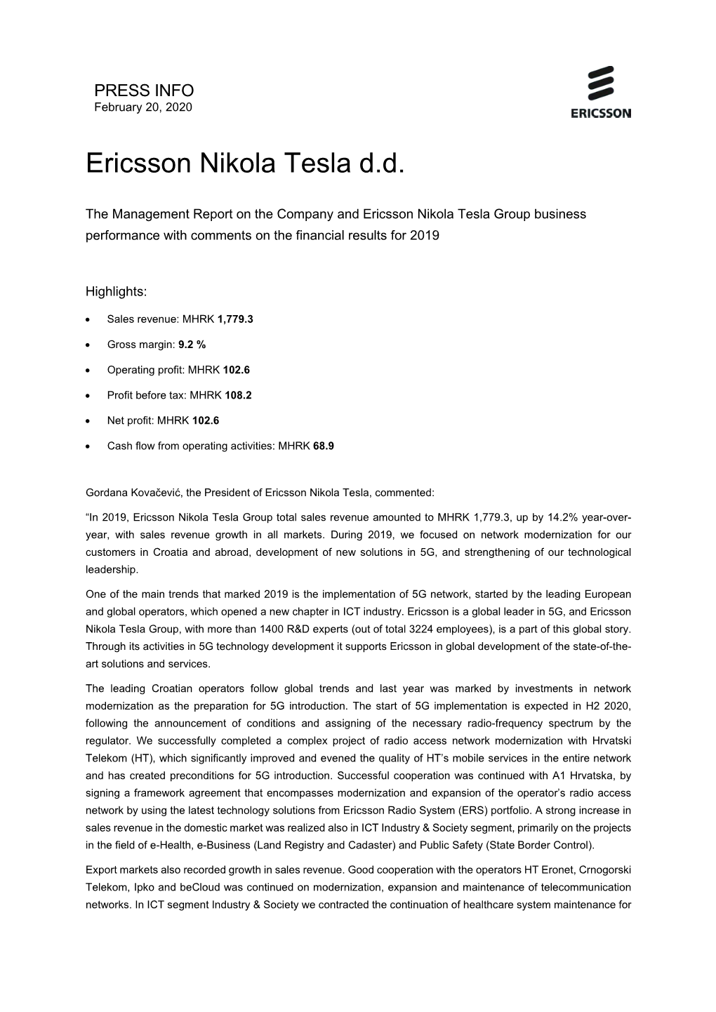 Ericsson Nikola Tesla D.D