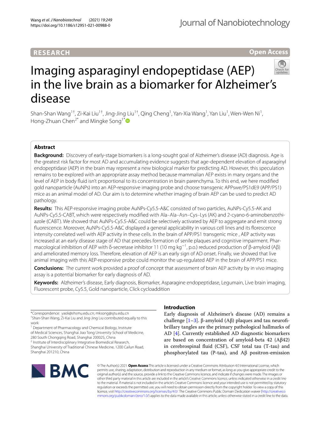 (AEP) in the Live Brain As a Biomarker for Alzheimer's Disease