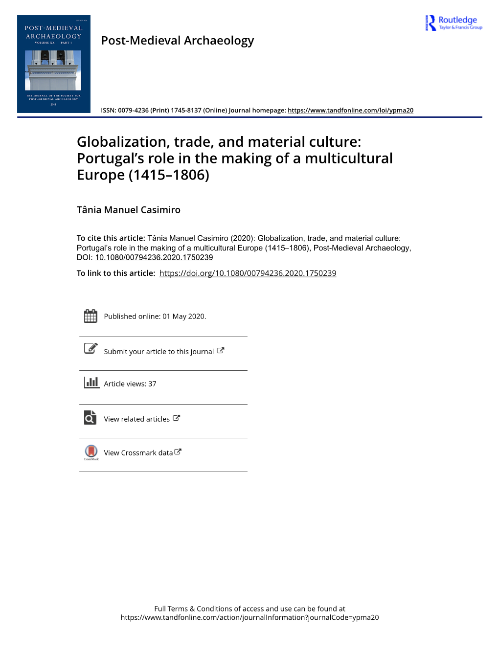 Globalization, Trade, and Material Culture: Portugal's Role in The