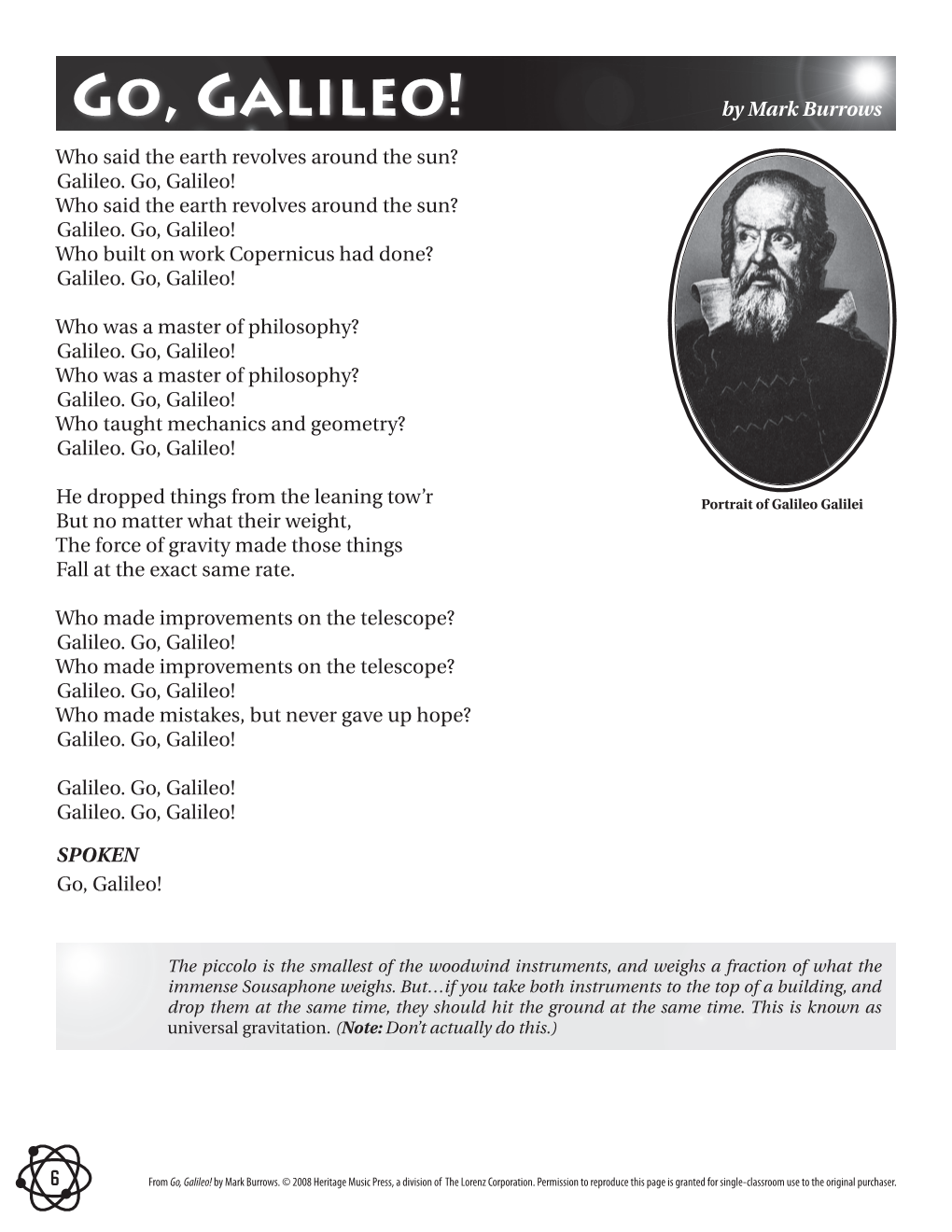 Go, Galileo! by Mark Burrows Who Said the Earth Revolves Around the Sun? Galileo