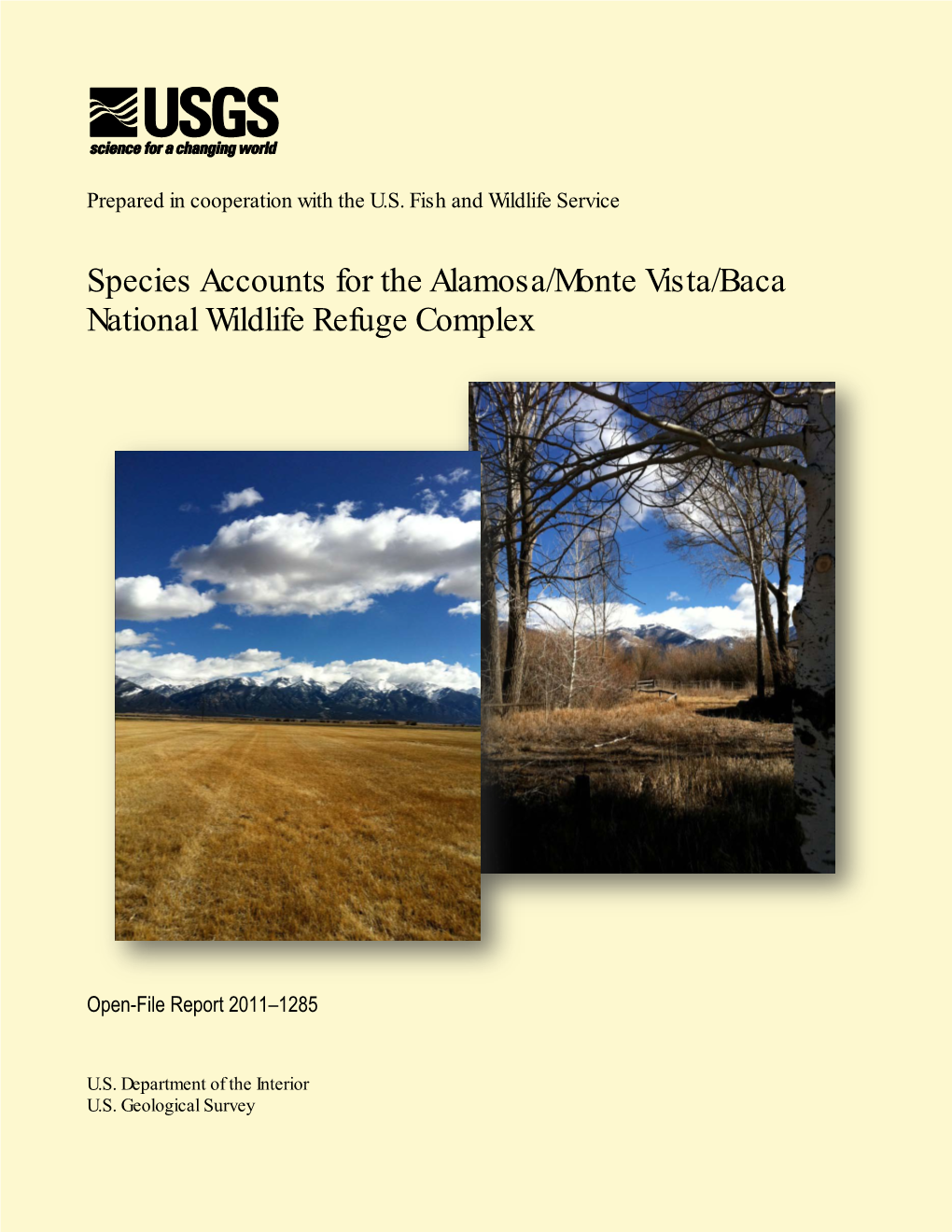 Species Accounts for the Alamosa/Monte Vista/Baca National Wildlife Refuge Complex