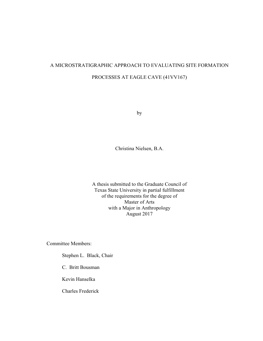 A Microstratigraphic Approach to Evaluating Site Formation