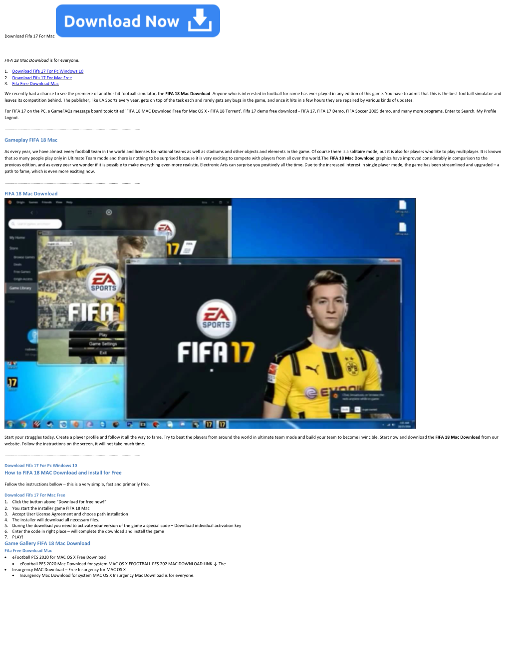 Gameplay FIFA 18 Mac FIFA 18 Mac Download How to FIFA