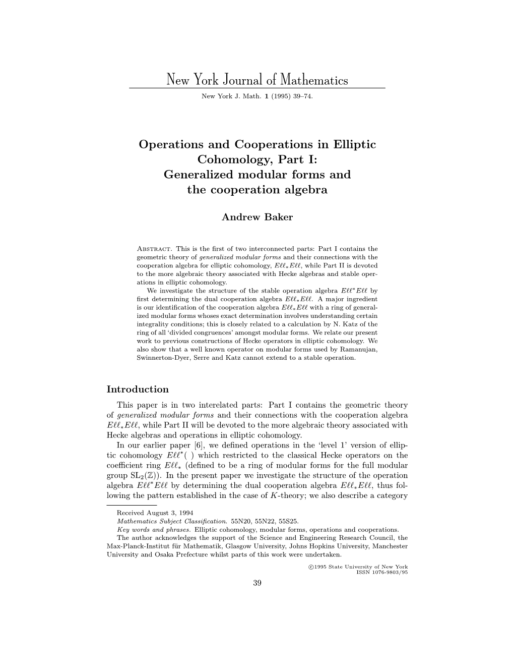 Generalized Modular Forms and the Cooperation Algebra