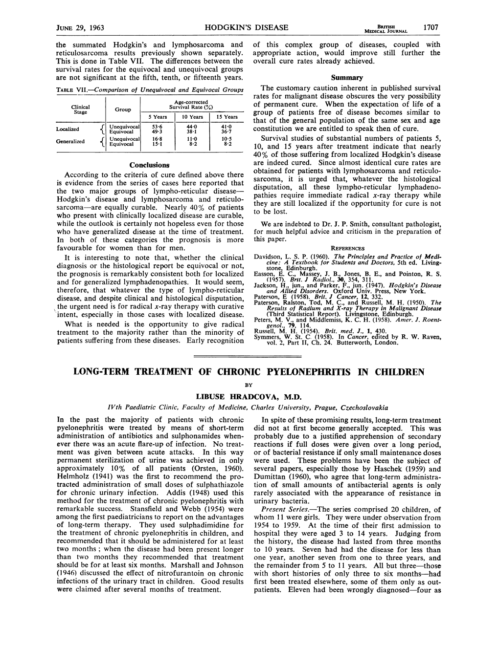 Long-Term Treatment of Chronic Pyelonephritis in Children by Libuse Hradcova, M.D