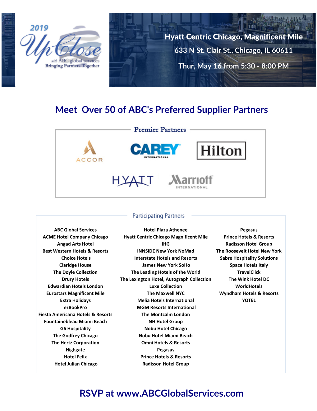 Meet Over 50 of ABC's Preferred Supplier Partners RSVP at Www