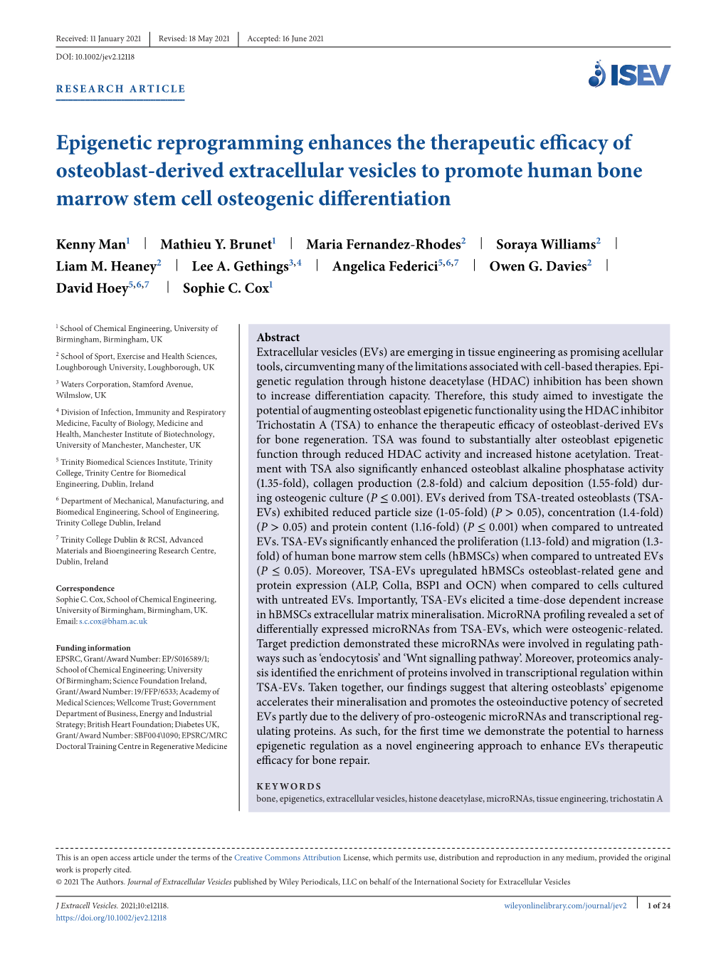 Epigenetic Reprogramming Enhances the Therapeutic Efficacy Of