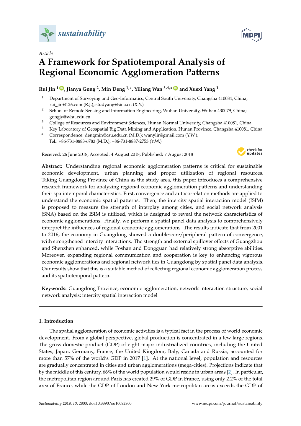 A Framework for Spatiotemporal Analysis of Regional Economic Agglomeration Patterns