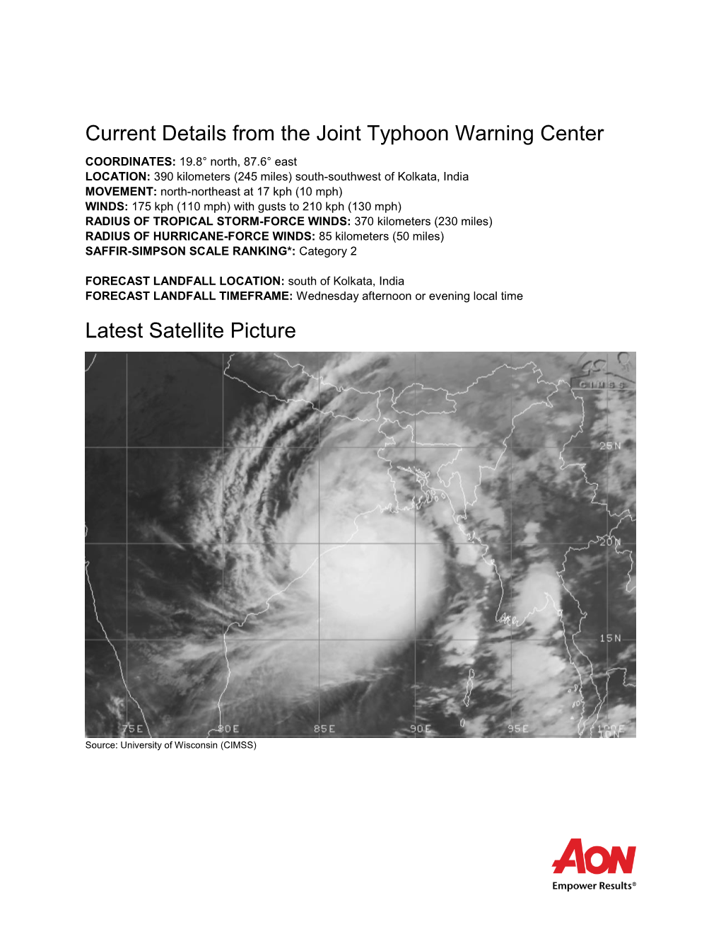 Current Details from the Joint Typhoon Warning Center