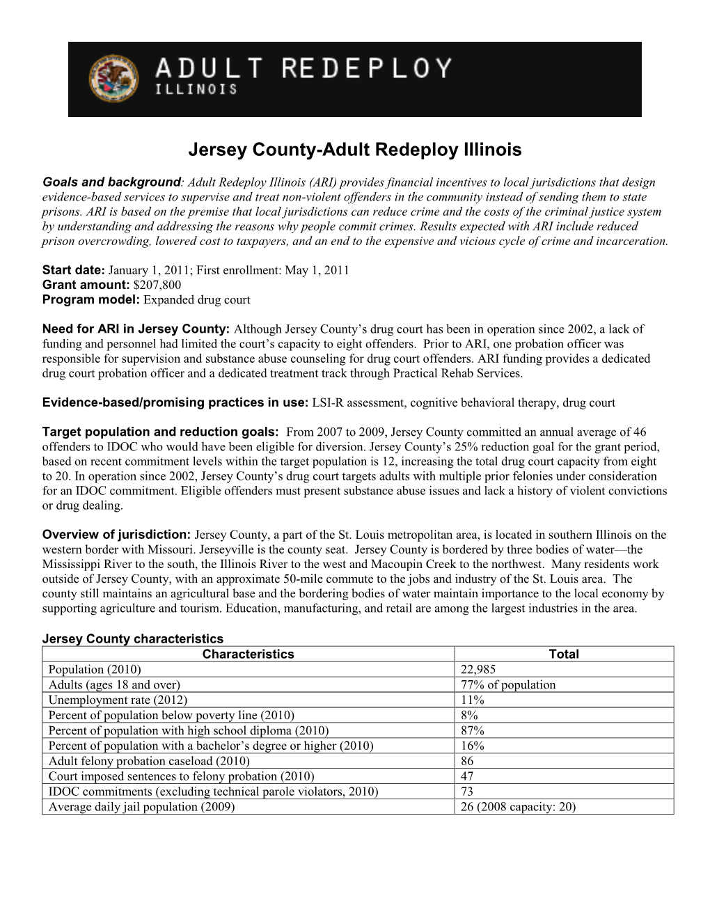 Jersey County-Adult Redeploy Illinois