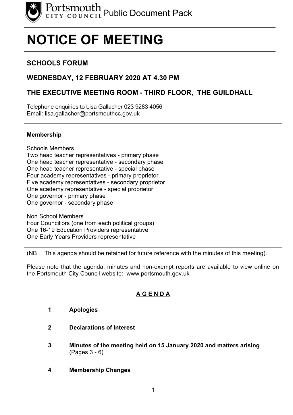 (Public Pack)Agenda Document for Schools Forum, 12/02/2020 16:30