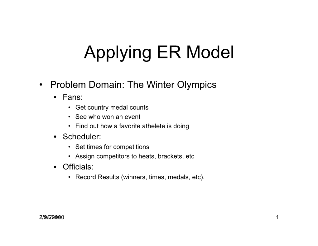 Applying ER Model