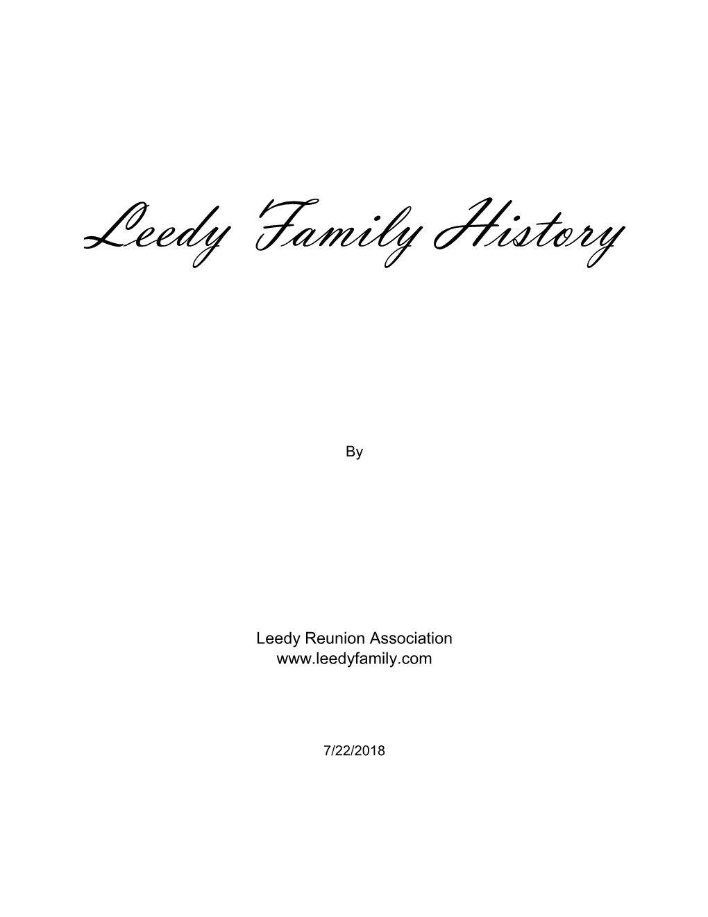 Leedy Family History