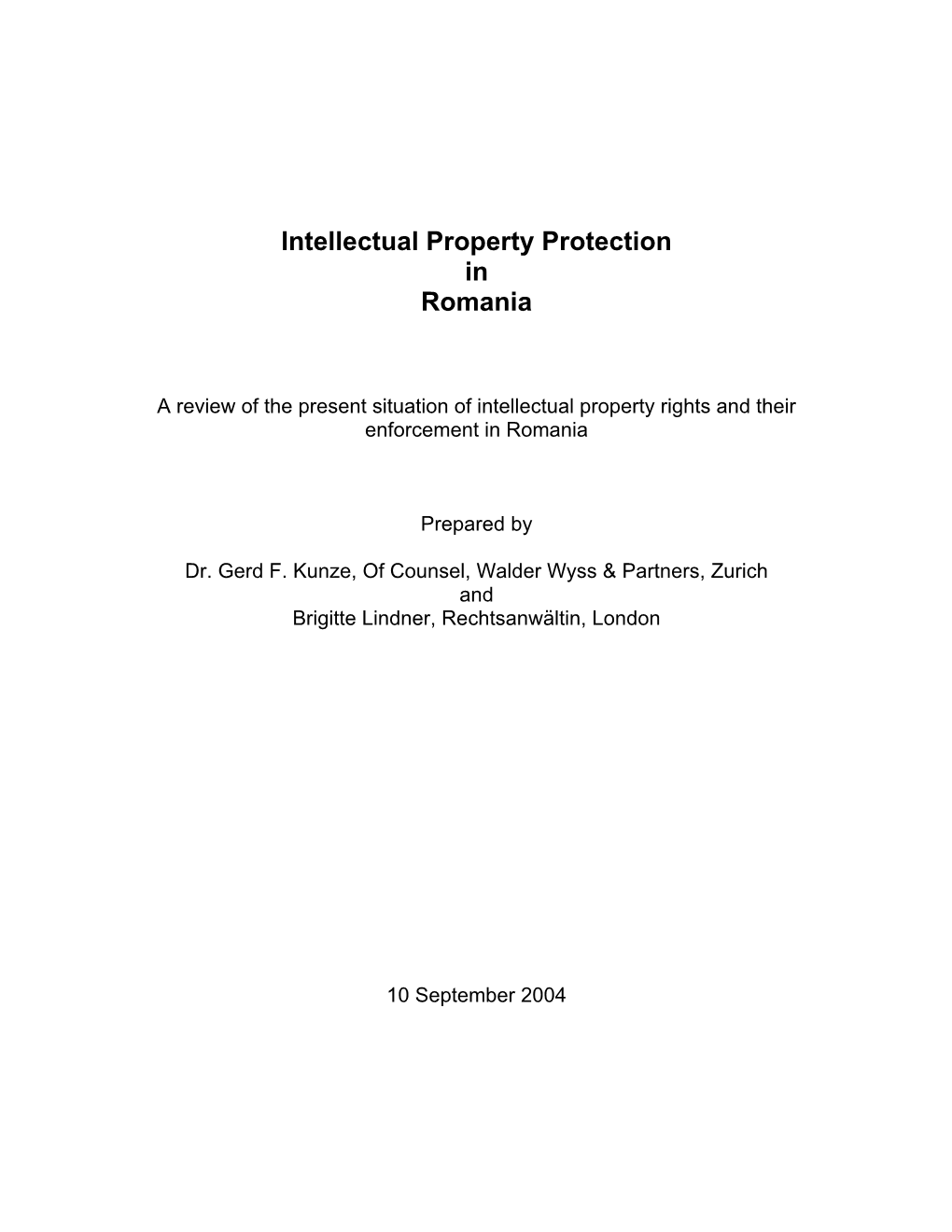 Intellectual Property Protection in Romania