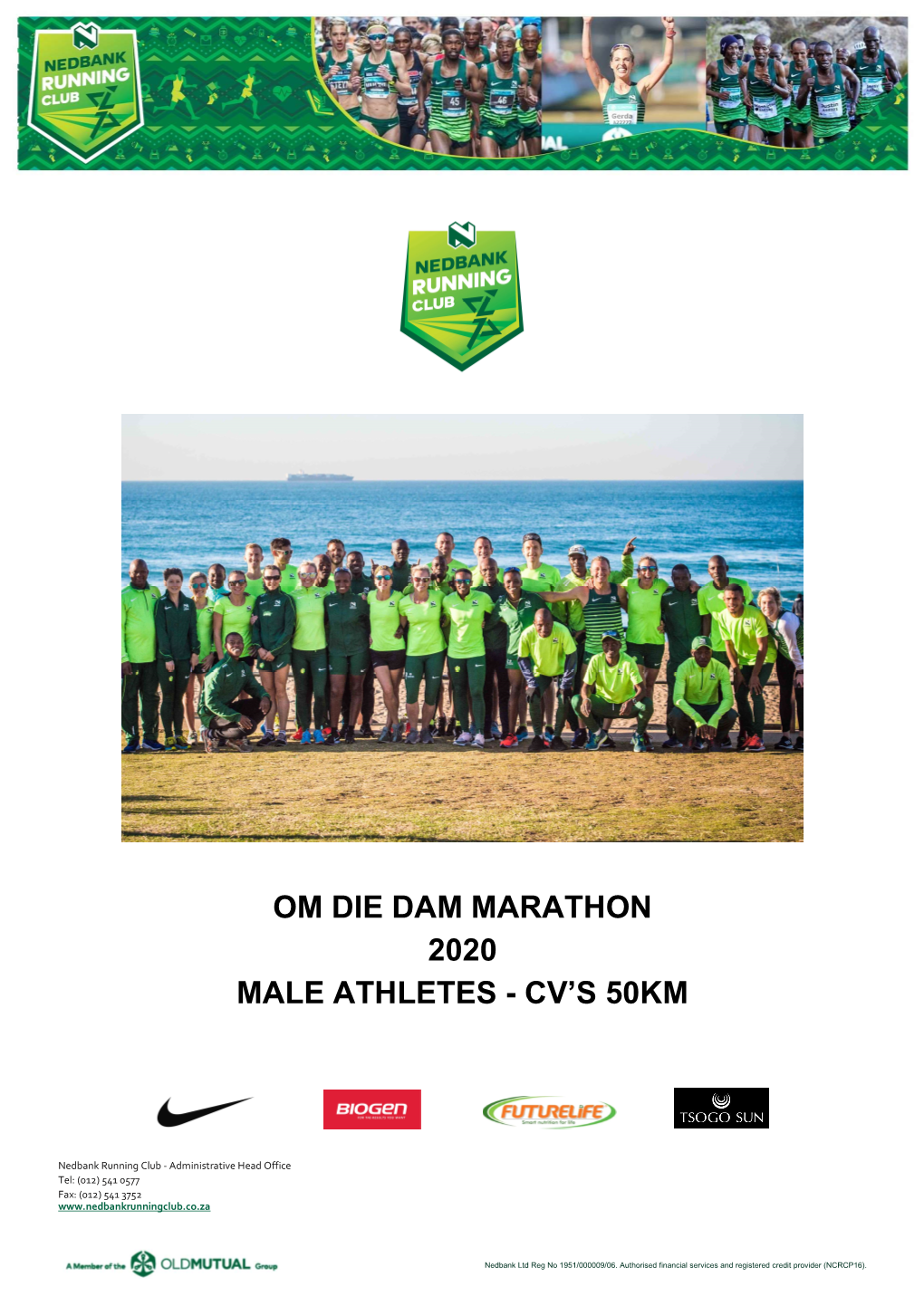 Om Die Dam Marathon 2020 Male Athletes