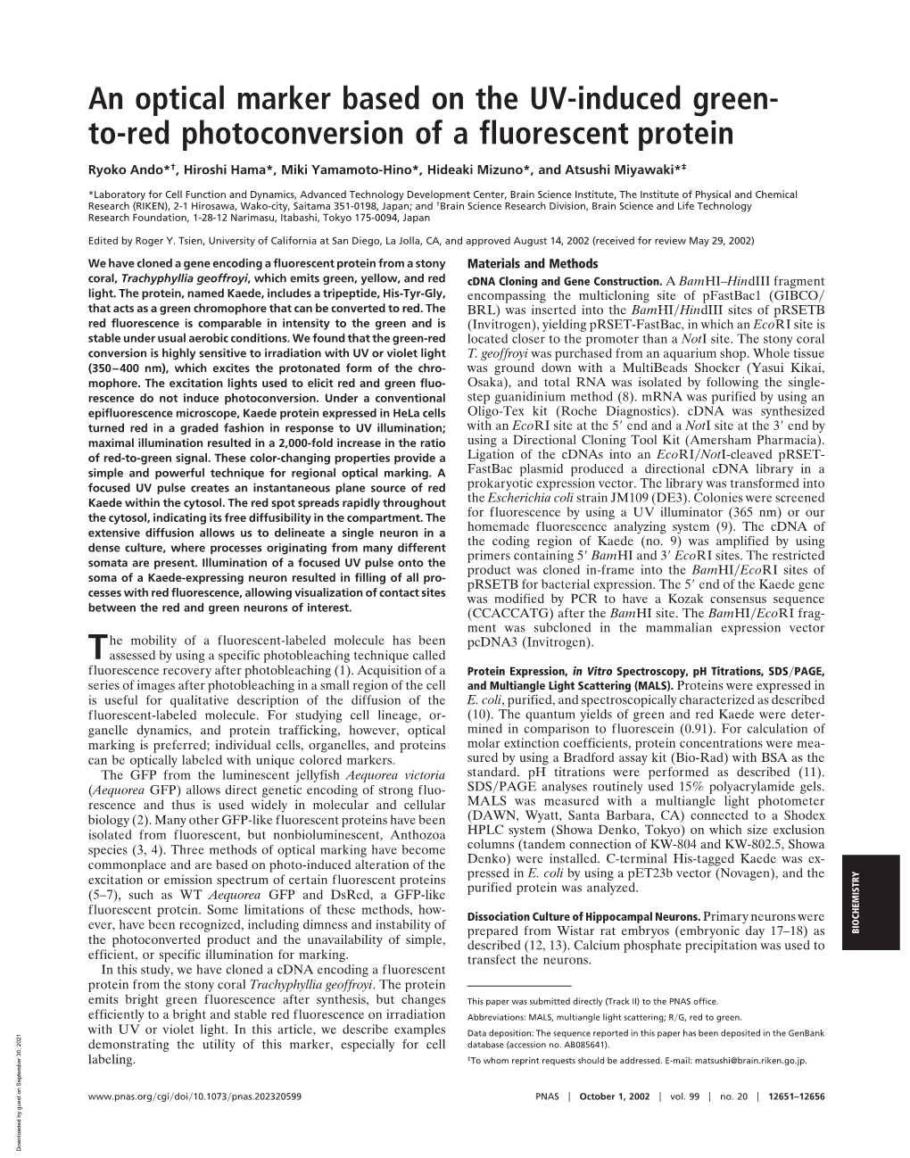 To-Red Photoconversion of a Fluorescent Protein