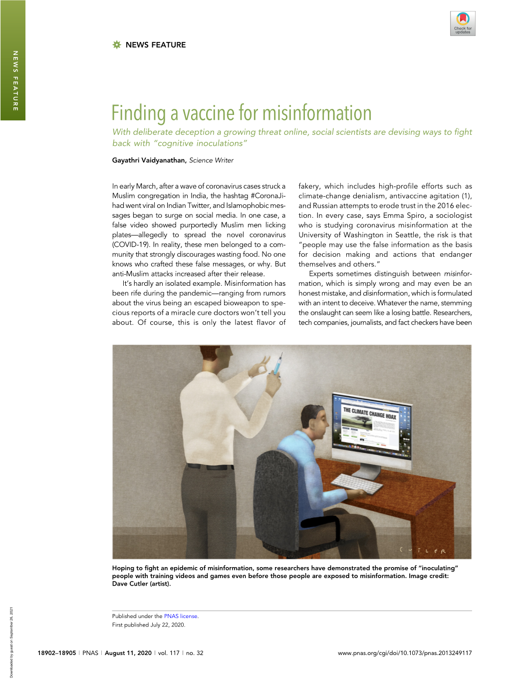 News Feature: Finding a Vaccine for Misinformation