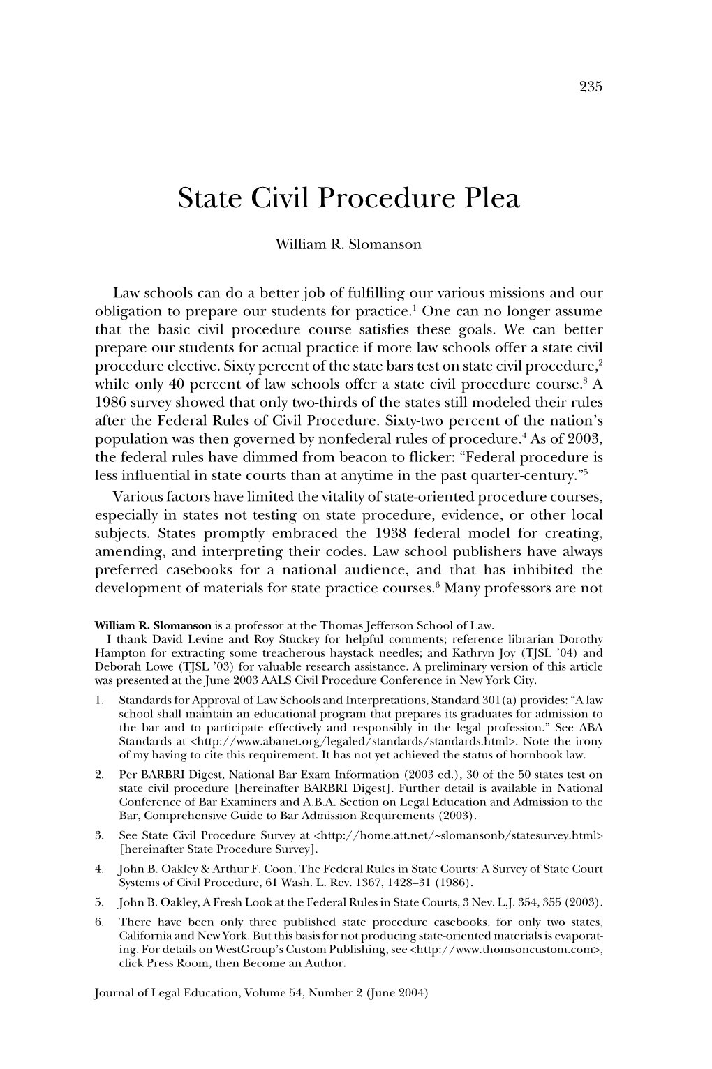 State Civil Procedure Plea 235