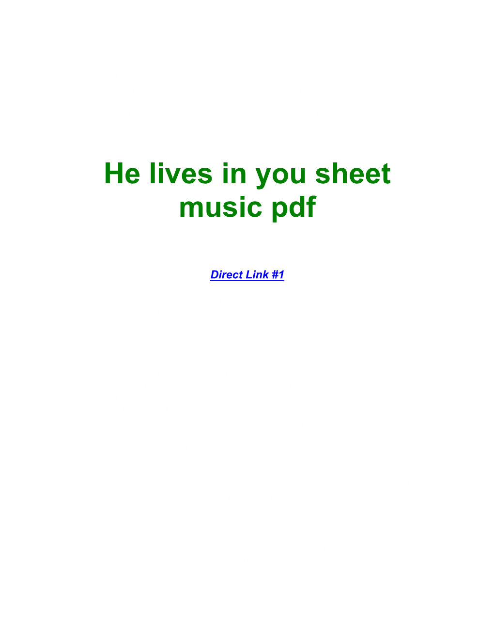 He Lives in You Sheet Music Pdf