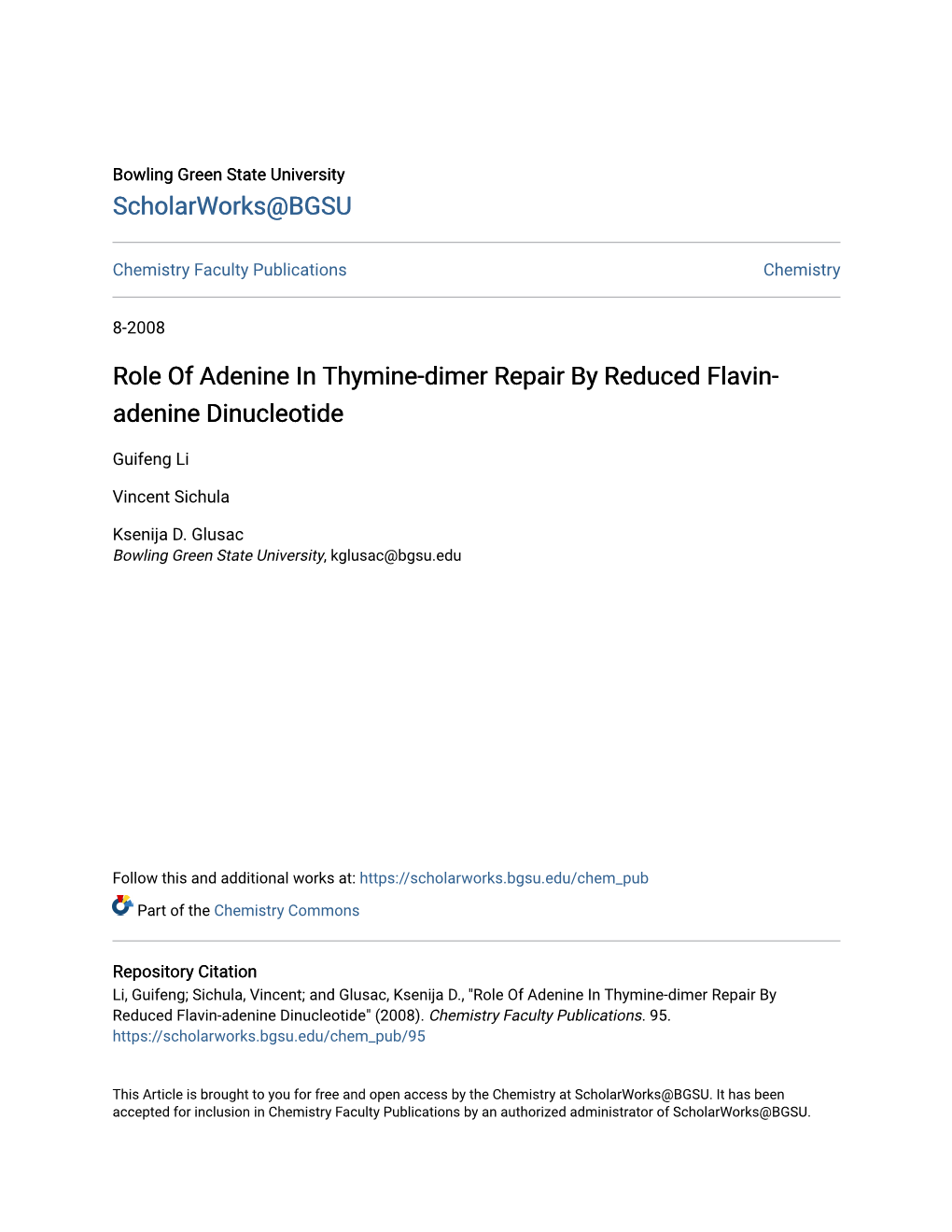 Role of Adenine in Thymine-Dimer Repair by Reduced Flavin-Adenine Dinucleotide