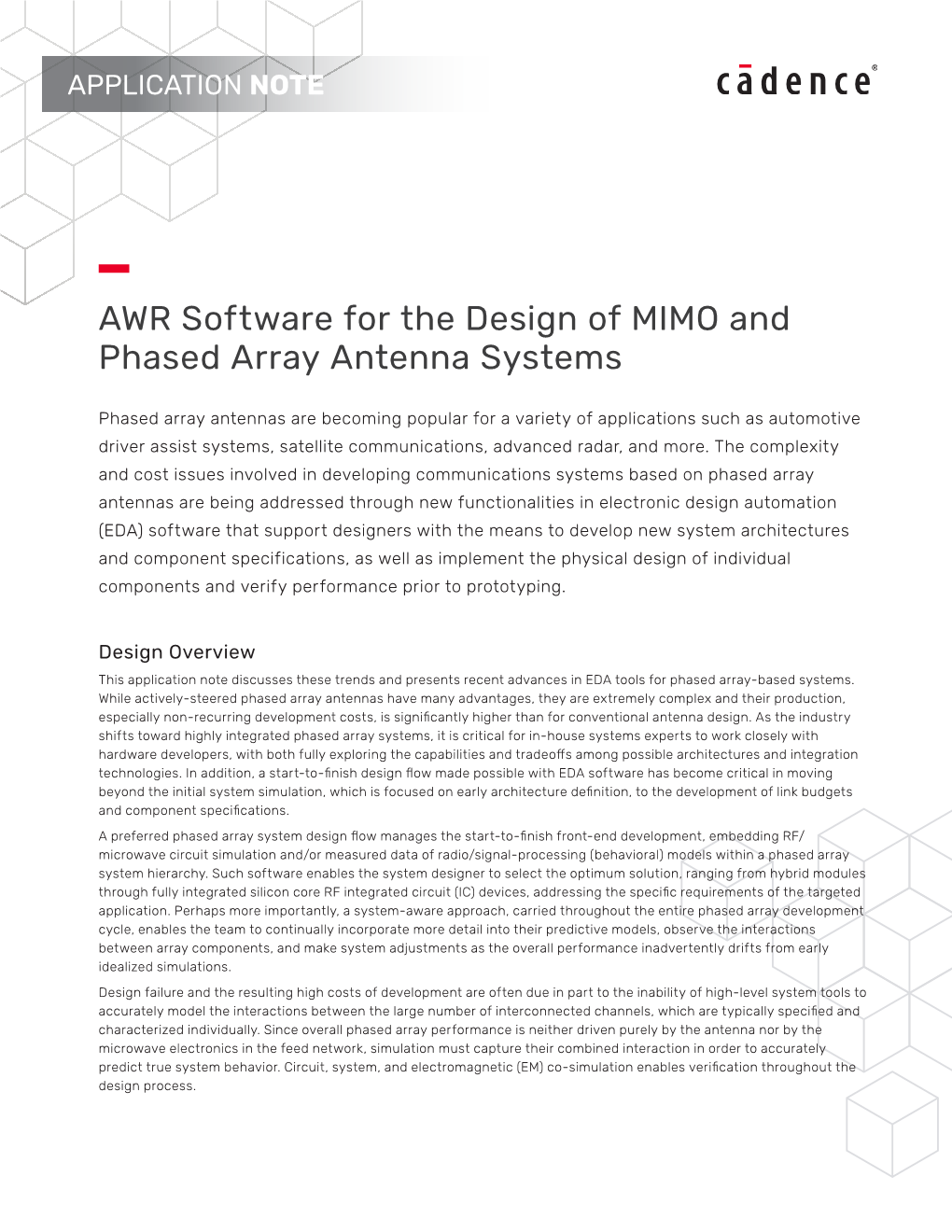 AWR Software for the Design of MIMO and Phased Array Antenna Systems