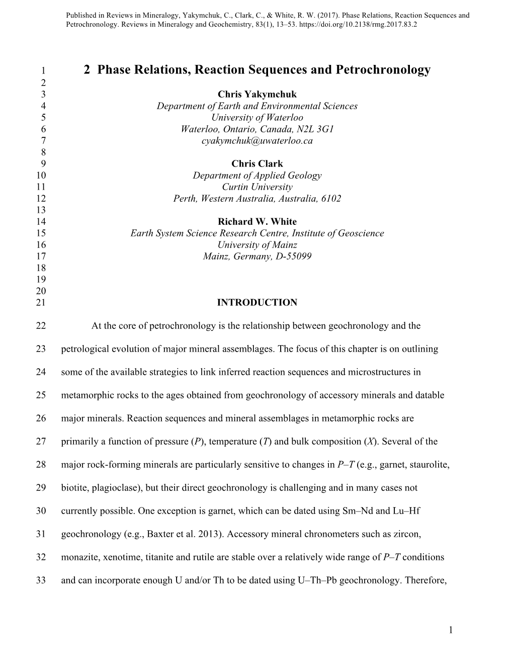 2 Phase Relations, Reaction Sequences and Petrochronology