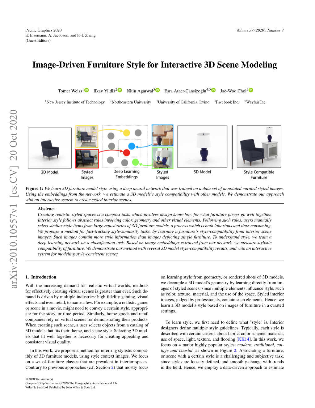 Image-Driven Furniture Style for Interactive 3D Scene Modeling