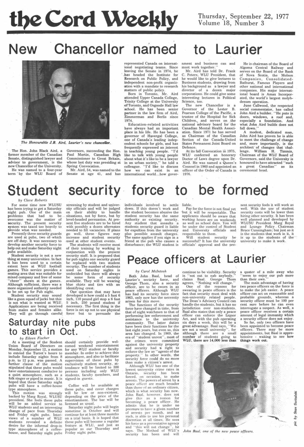 The Cord Weekly (September 22, 1977)