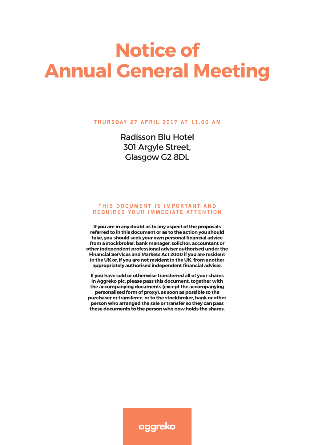 Notice of Annual General Meeting