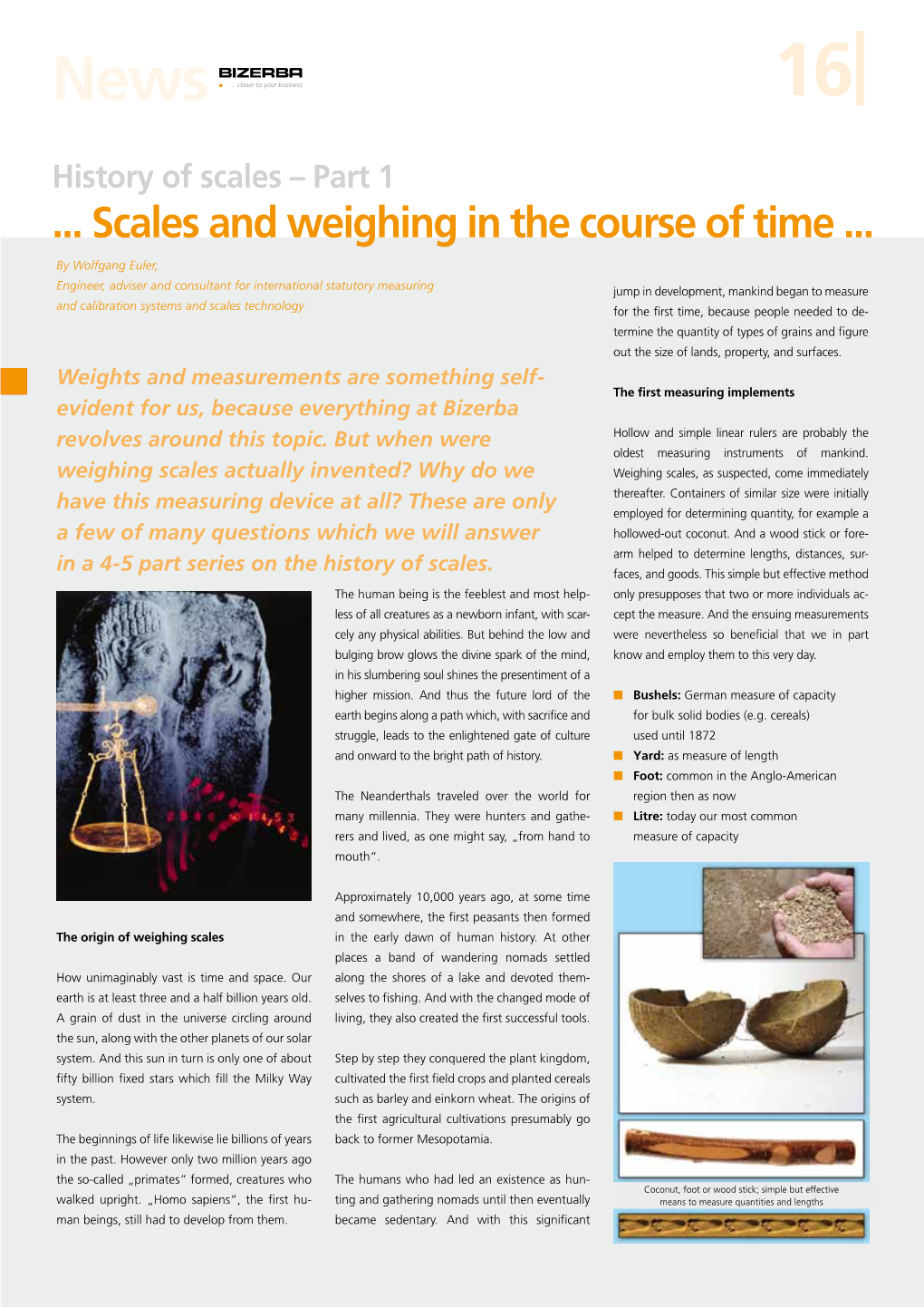 Scales and Weighing in the Course of Time